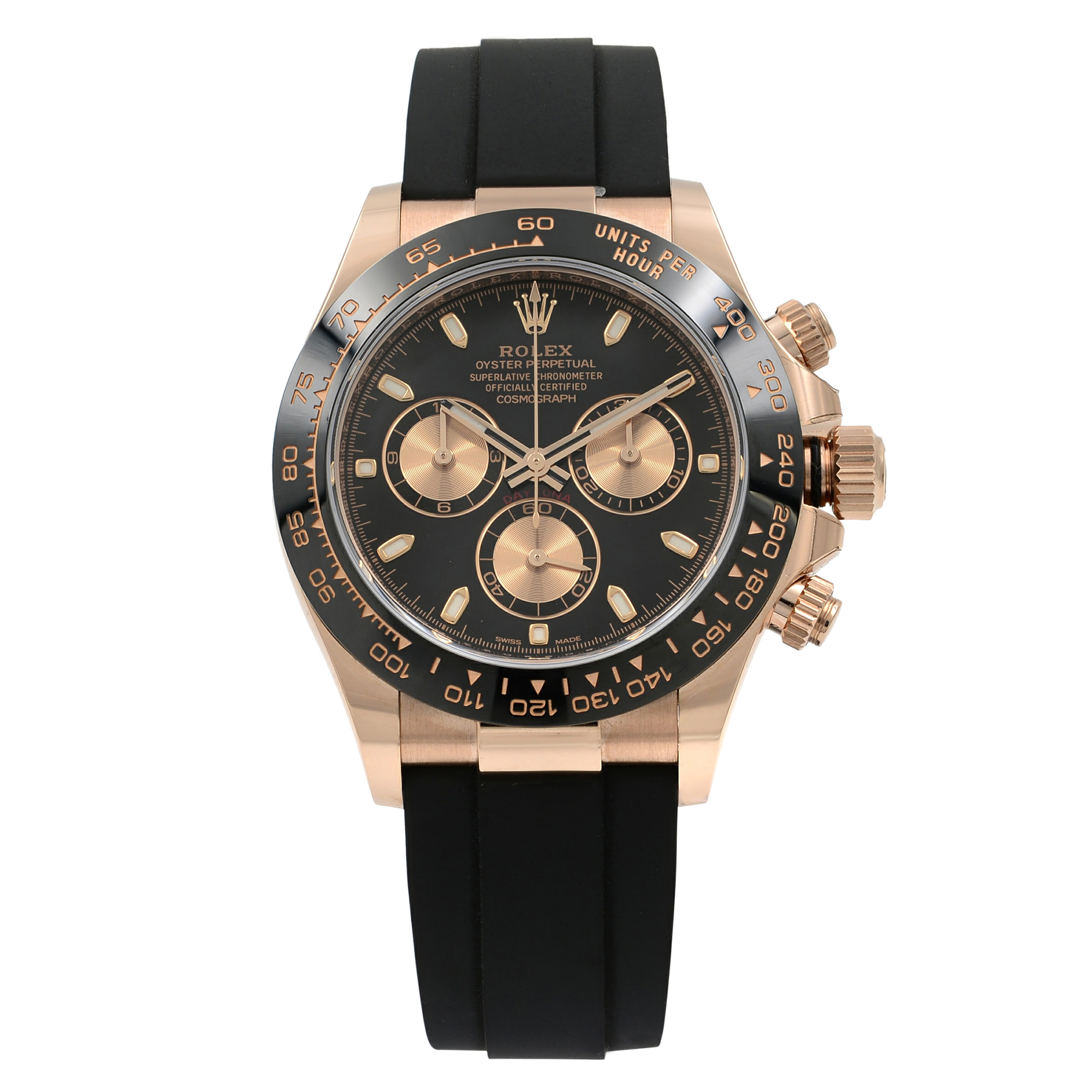 Rolex Cosmograph Daytona 40mm Rose Gold Black Dial Automatic Watch 116515LN