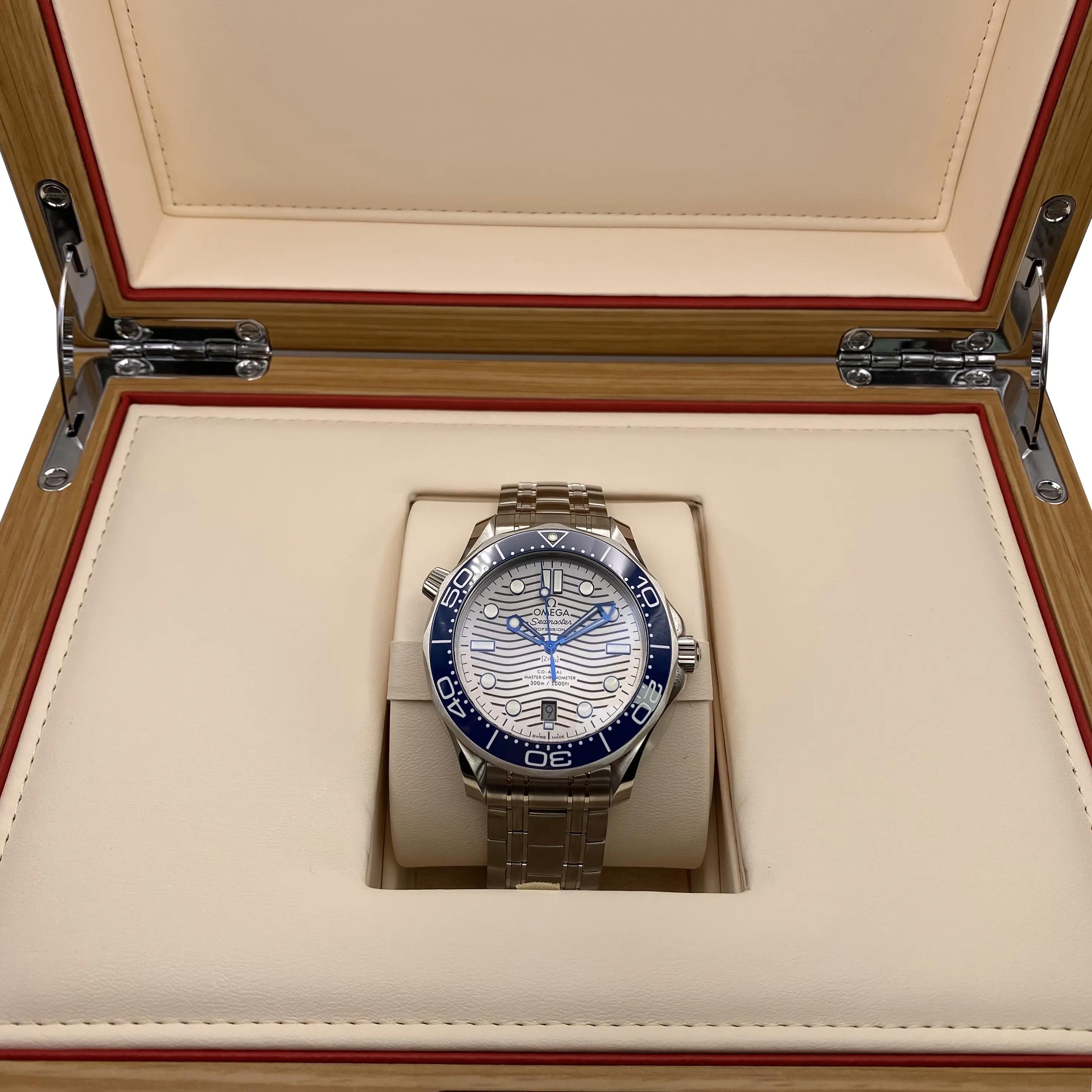 Omega Seamaster Diver 300M Steel Gray Wave Dial Mens Watch 210.30.42.20.06.001