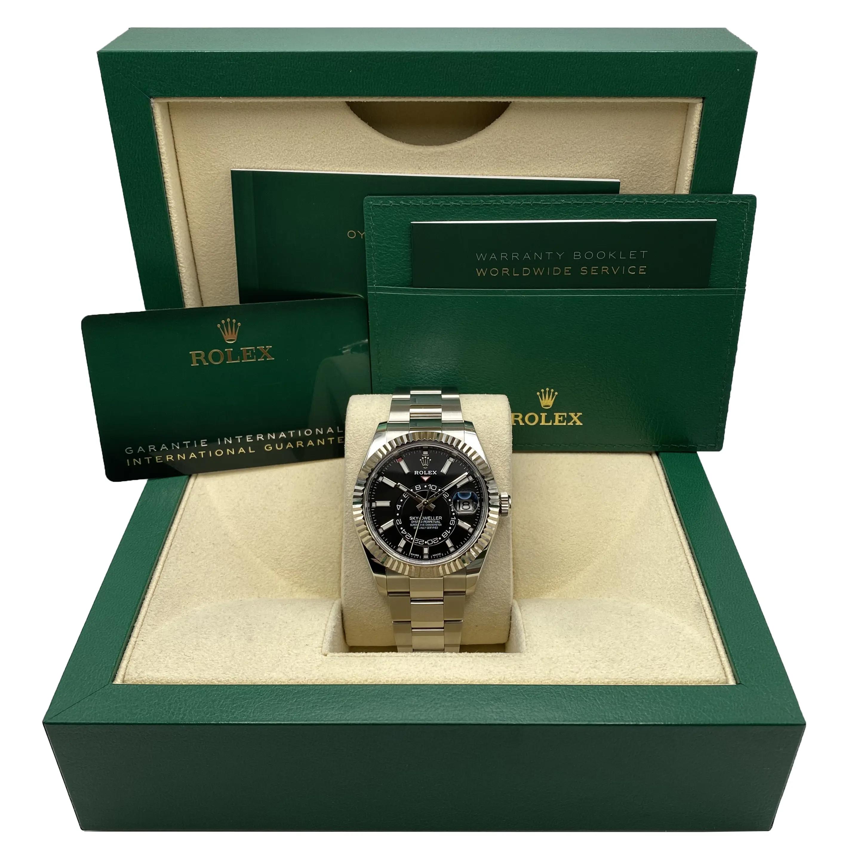 Rolex Sky-Dweller 42mm 326934 Steel Black Dial Automatic Mens Watch B&P 2023