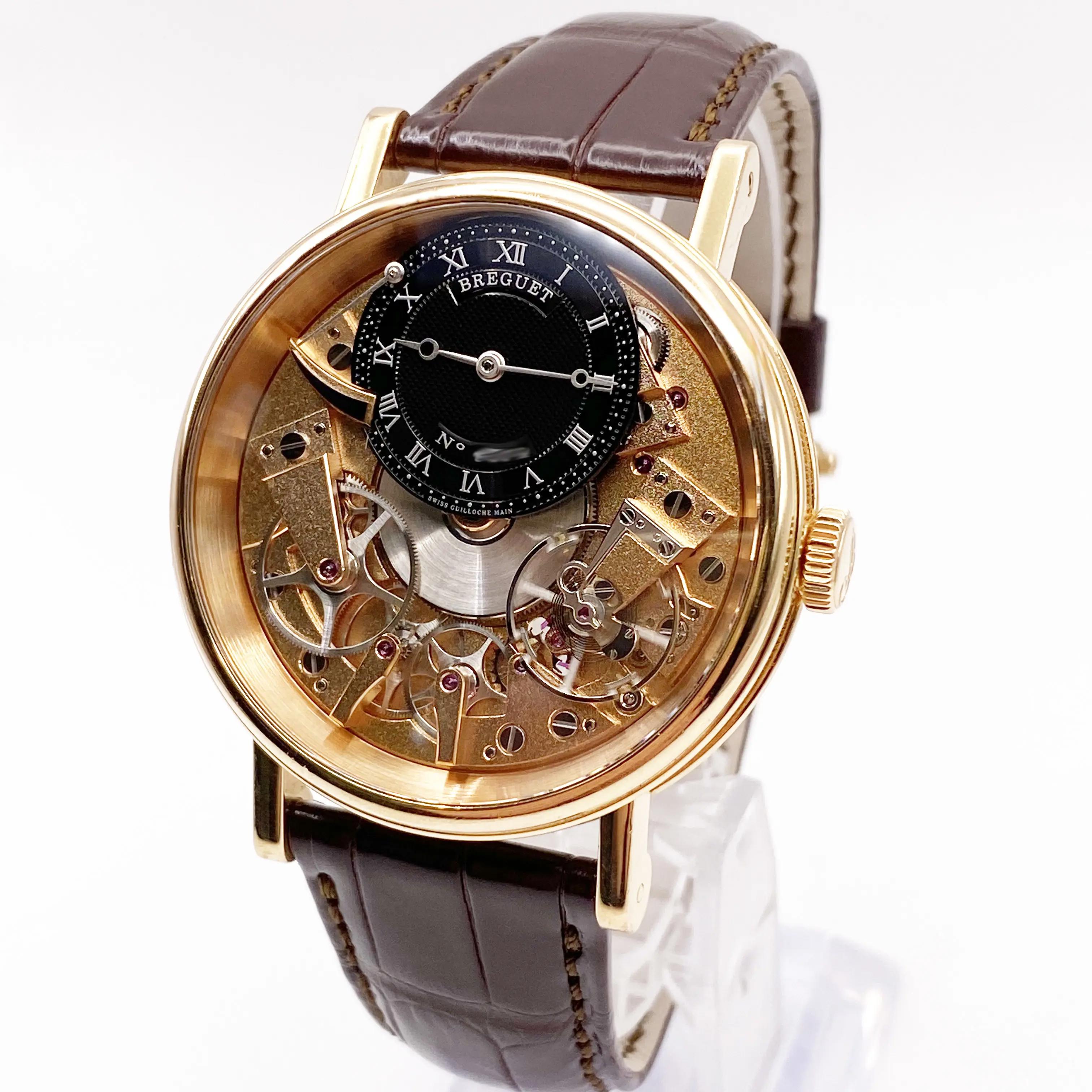 Breguet Tradition 18K Gold Skeleton Dial Manual Wind Mens Watch 7027BR/R9/9W6