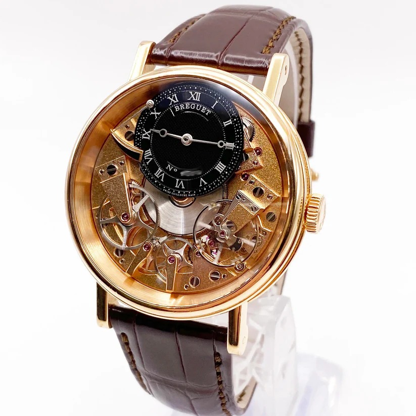 Breguet Tradition 18K Gold Skeleton Dial Manual Wind Mens Watch 7027BR/R9/9W6